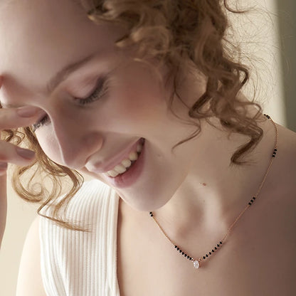 Minimalist Oval Diamond Mangalsutra