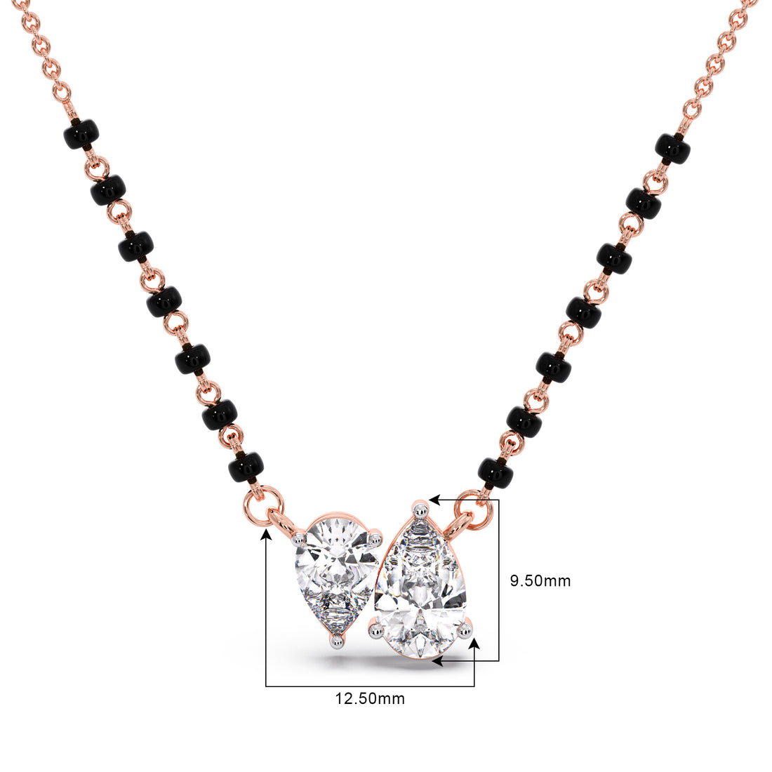 Dual Pear-Cut Diamond Mangalsutra