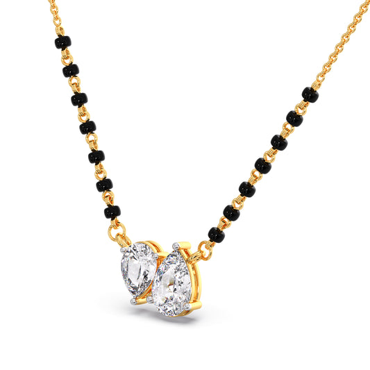 Dual Pear-Cut Diamond Mangalsutra