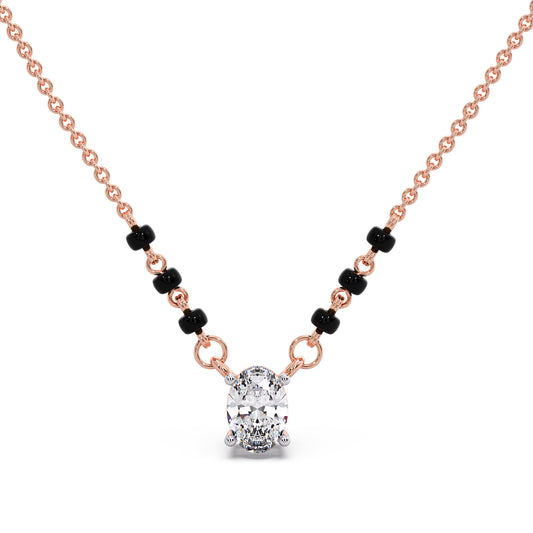 Minimalist Oval Diamond Mangalsutra