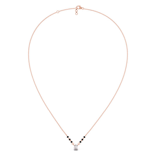 Minimalist Oval Diamond Mangalsutra