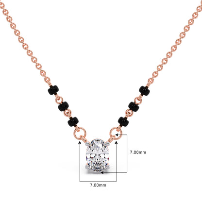Minimalist Oval Diamond Mangalsutra