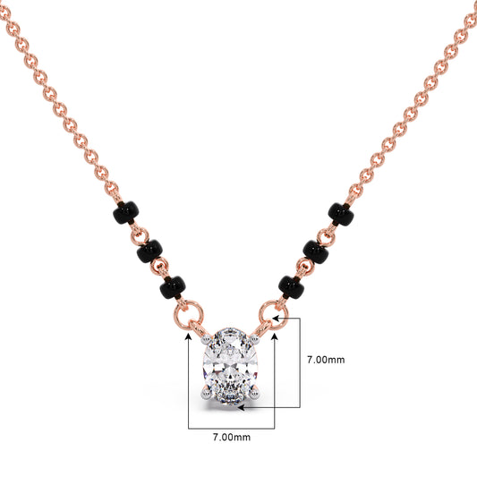 Minimalist Oval Diamond Mangalsutra