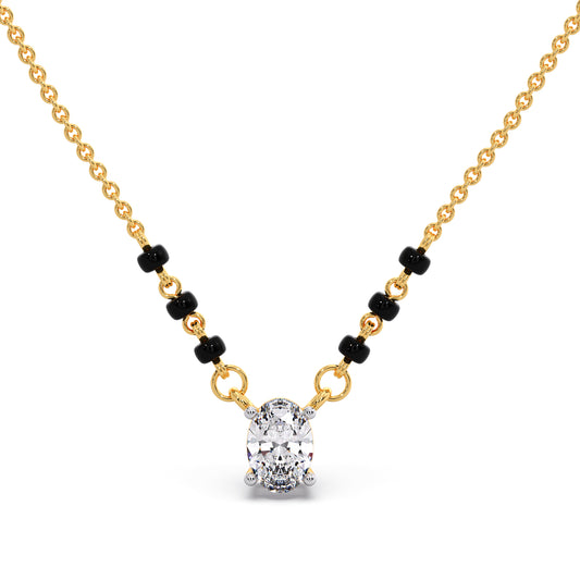 Minimalist Oval Diamond Mangalsutra