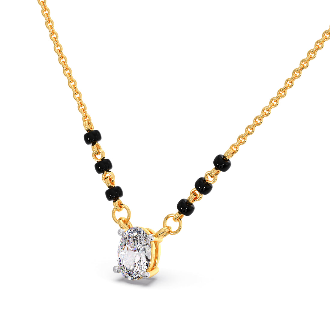 Minimalist Oval Diamond Mangalsutra