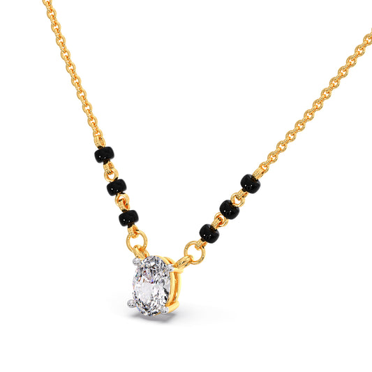 Minimalist Oval Diamond Mangalsutra