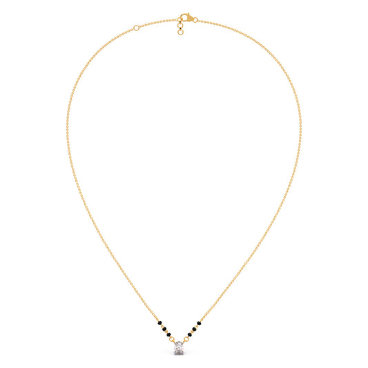 Minimalist Oval Diamond Mangalsutra