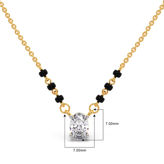 Minimalist Oval Diamond Mangalsutra