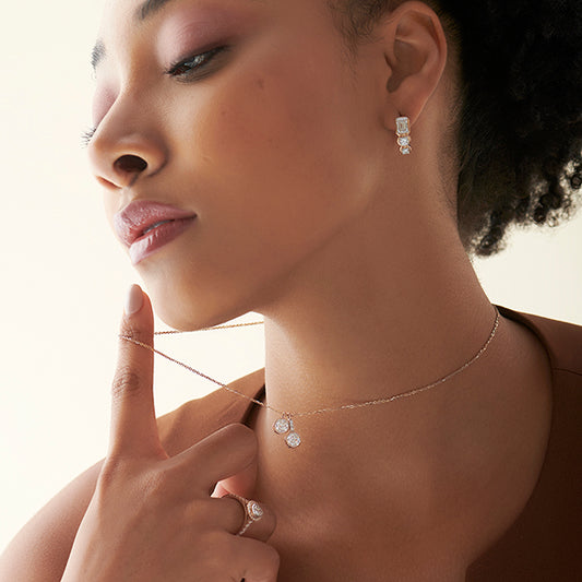Dangling Round Solitaire Pendant