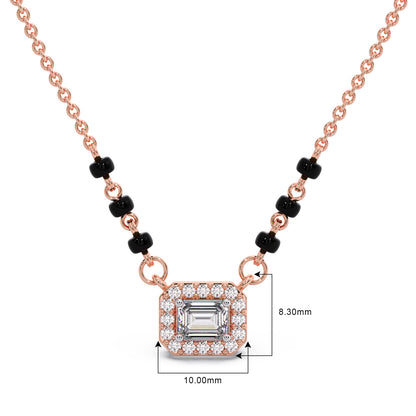 Emerald-Cut Diamond Halo Mangalsutra