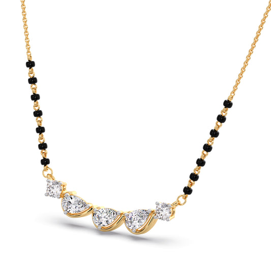Triple Pear Diamond Mangalsutra