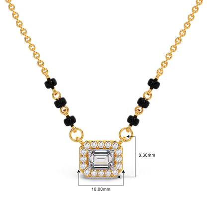 Emerald-Cut Diamond Halo Mangalsutra