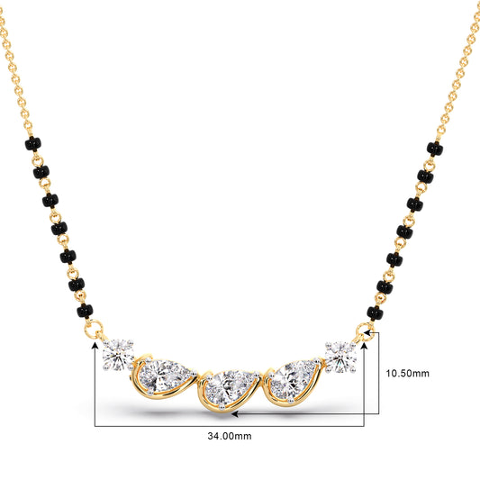 Triple Pear Diamond Mangalsutra