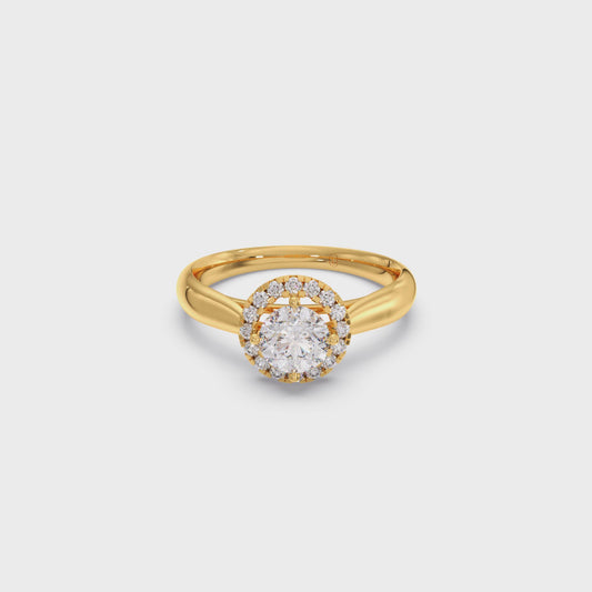 Round Halo Solitaire Engagement Ring 6.00mm