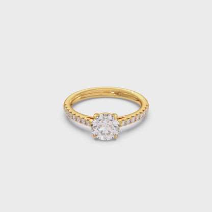 Four Prong Round Cut Engagement Ring 6.60mm