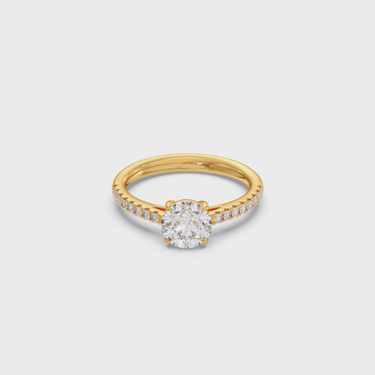Four Prong Round Cut Engagement Ring 6.60mm