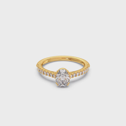 Four Prong Oval cut Engagement Ring 7.80mm