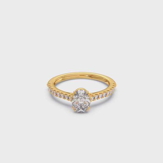 Four Prong Oval cut Engagement Ring 7.80mm