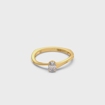 Elegant Twist Solitaire Engagement Band