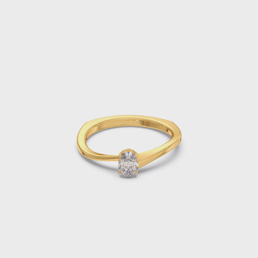 Elegant Twist Solitaire Engagement Band