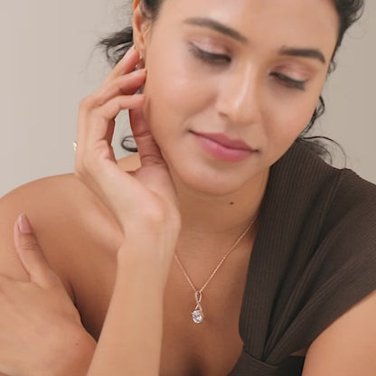 Elegant Oval Diamond Drop Pendant