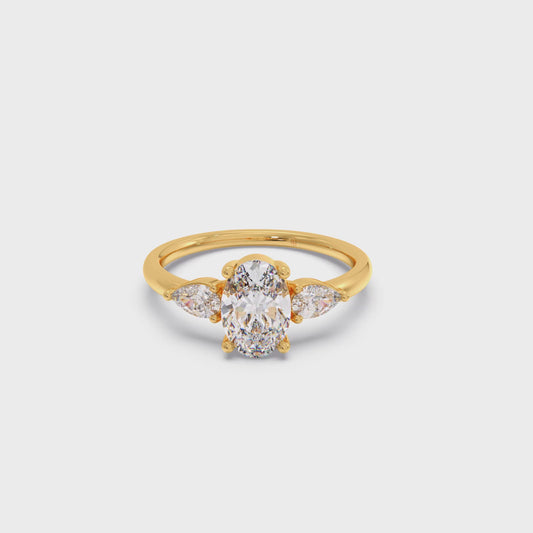 Oval Cut Three Stone Engagement Ring