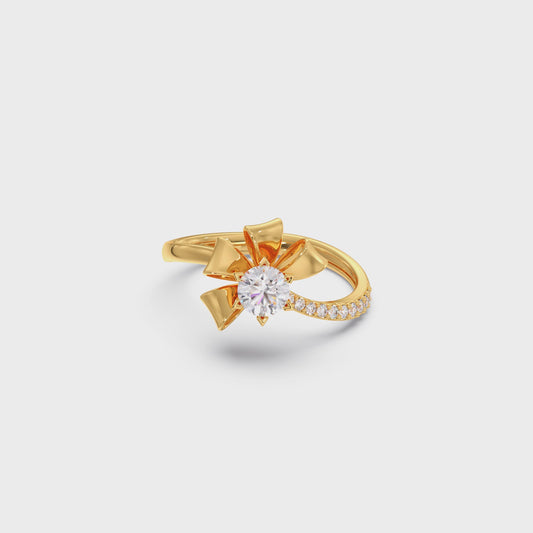 Whimsical Round Diamond Engagement Ring