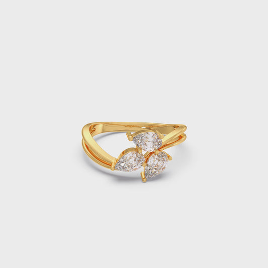 Pear Diamond Trilogy Engagement Ring