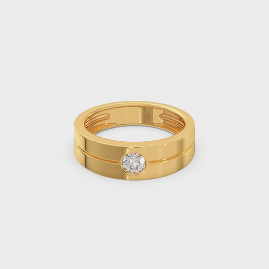 Men’s Sleek Solitaire Lab-Grown Diamond Band