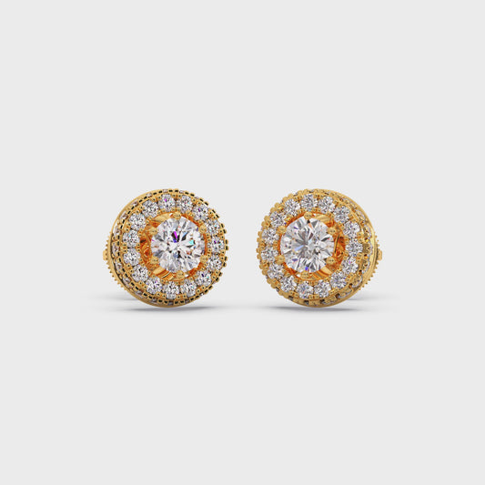 Round Halo Stud Earrings – 5.40mm