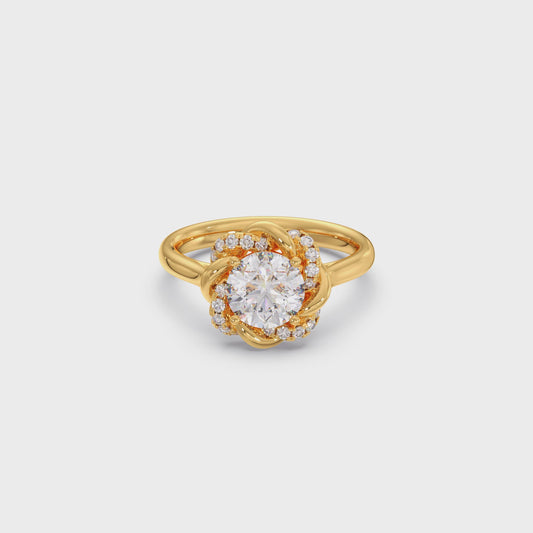 Infinity Twist Diamond Blossom Ring