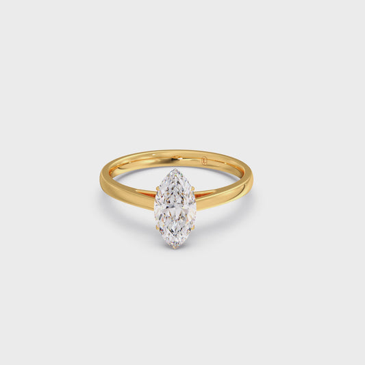 Solitaire Marquise Shape Diamond Engagement Ring - 1.00 Cts