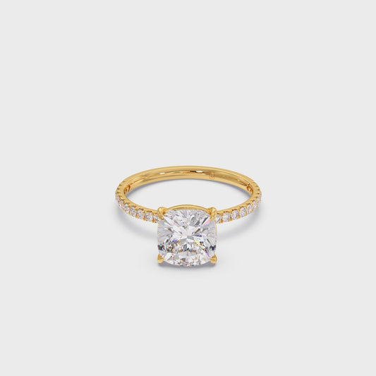 Radiant Cut Hidden Halo Engagement Ring
