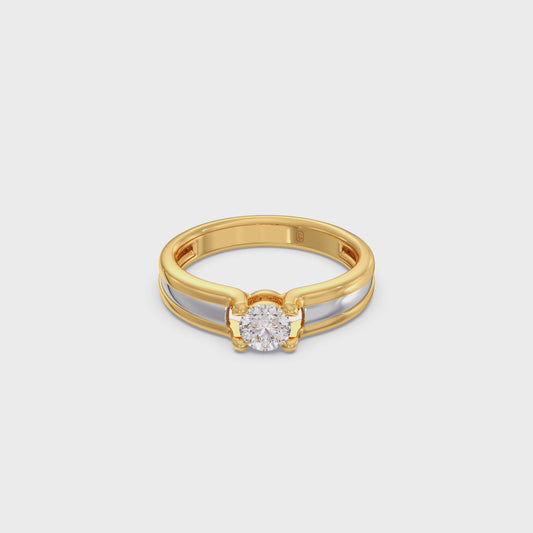 0.32 Carat Round Diamond Two-Tone Gold Ring