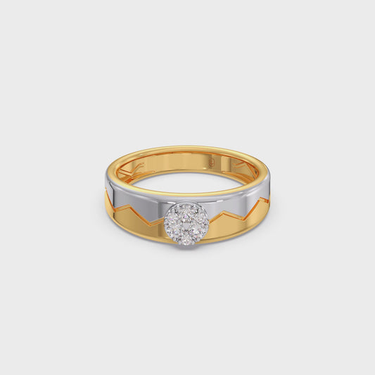 Men’s Modern  Solitaire Dual Tone Wedding Ring