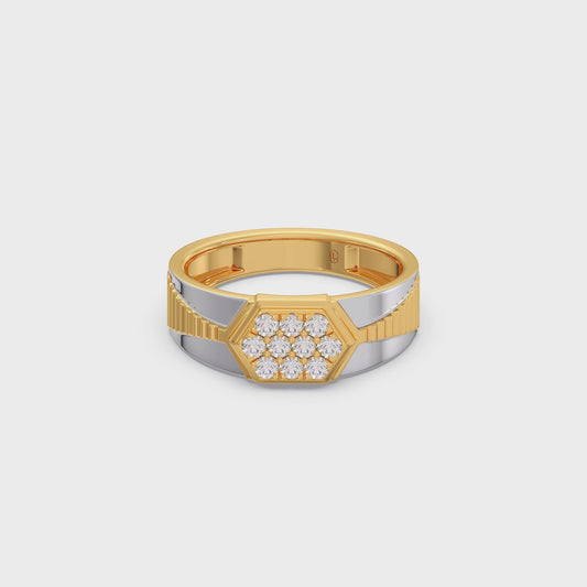 Men’s Hexagonal Cluster Diamond Ring