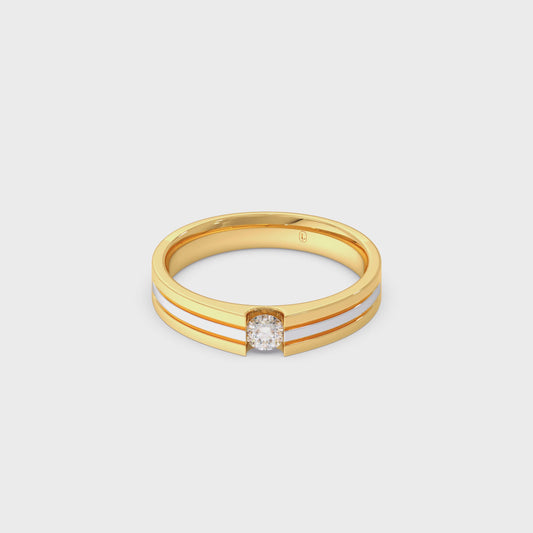 Men’s Dual-Line Solitaire  Band