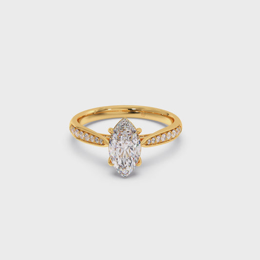 1.45 Cts Marquise Cut Diamond Engagement Ring