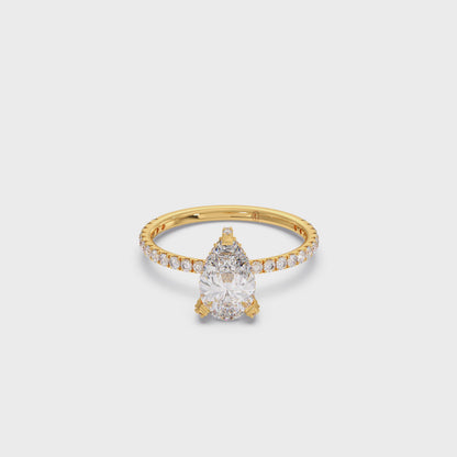 Pear Shape Diamond with Micro Setting Ring