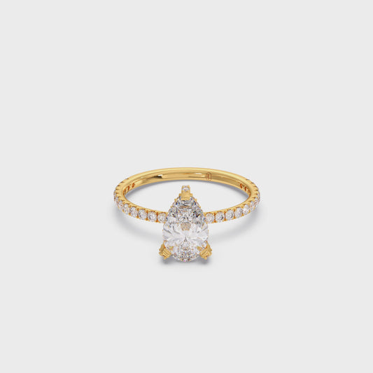 Pear Shape Diamond with Micro Setting Ring