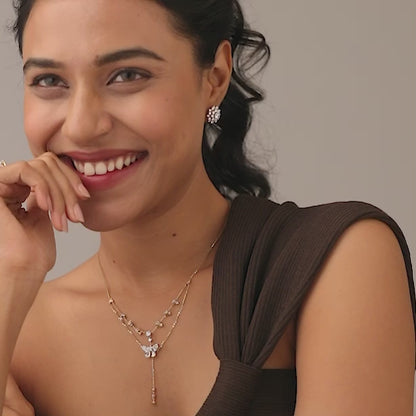 Floral Halo Round Diamond Earrings